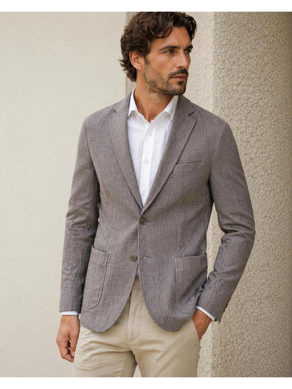 NWT Paoloni Italy Blazer Textured Cotton Sport Coat Size 50
